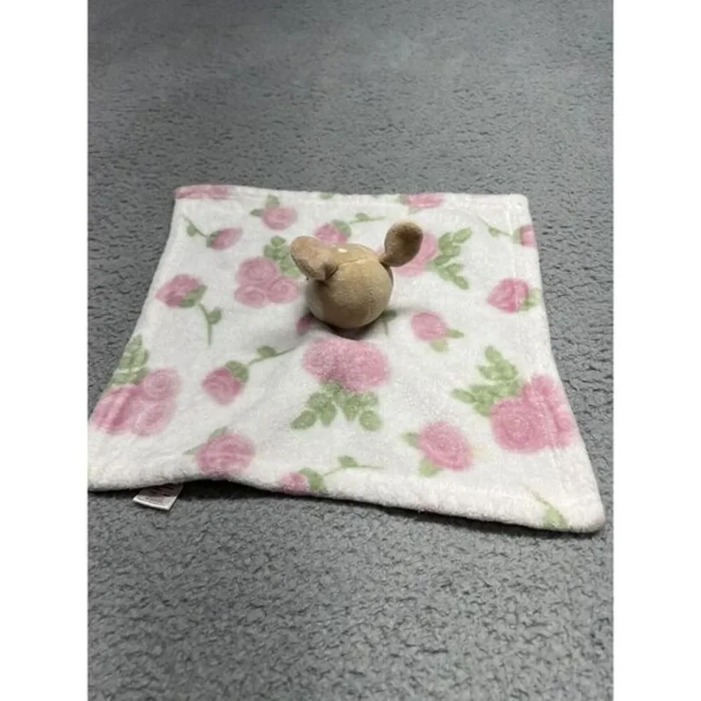 HB Hudson Baby Lovey Security Blanket Rose Deer White Pink Green Doe‎ Soft Girl